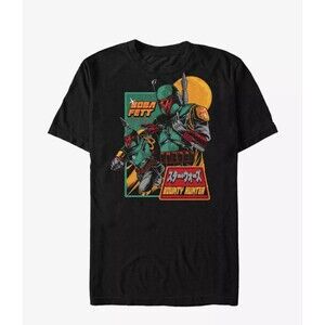 Star Wars Boba Fett Bounty Hunter Mens Shirt Black 2XL XXL NWOT Gamestop